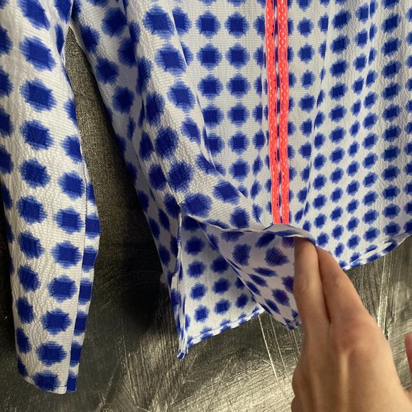 Vineyard Vines | Silk Blouse | Blue and Orange | Size Small - Picture 6 of 7